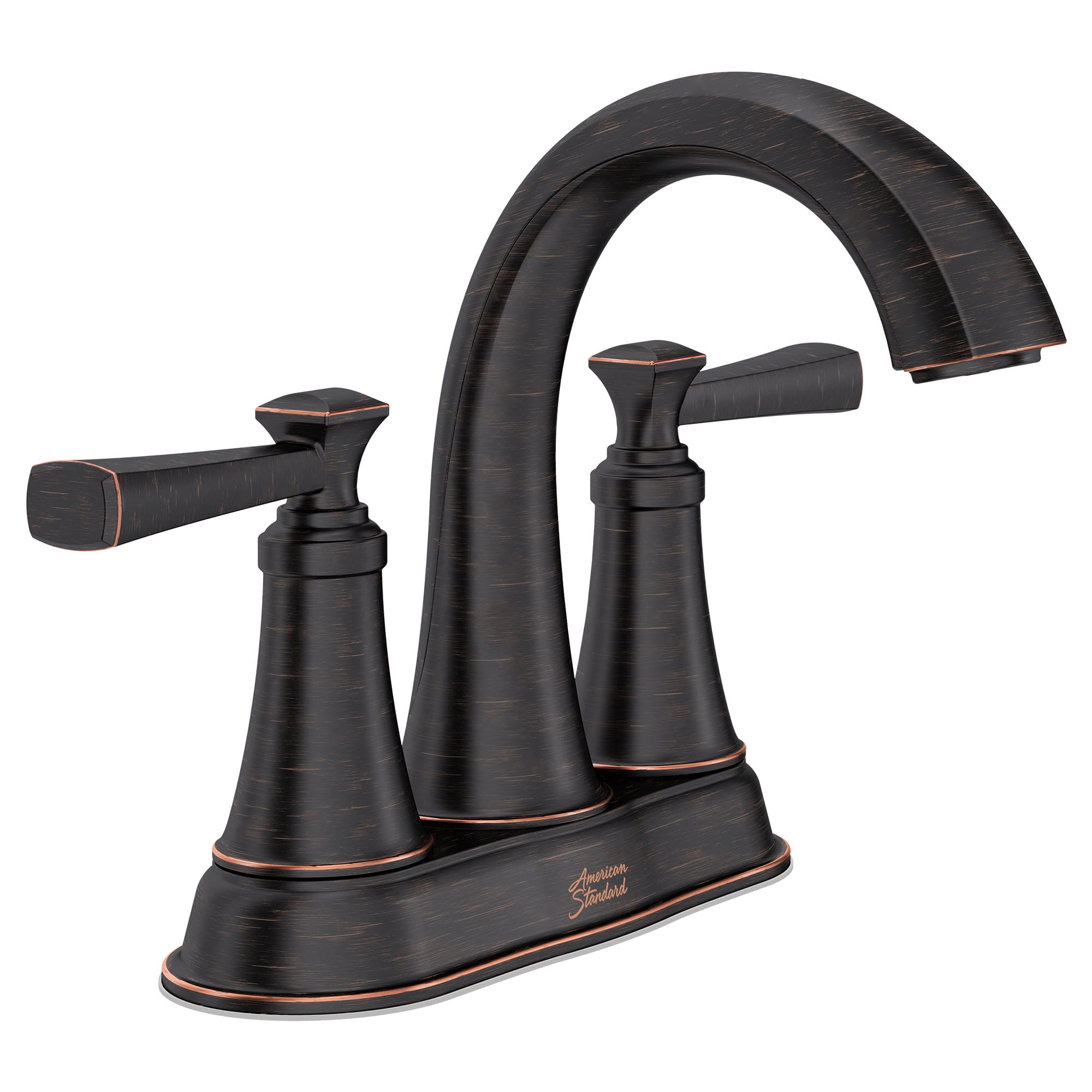 Rumson 4 In Centerset 2 Handle Bathroom Faucet 12 GPM with Lever Handles LEGACY BRONZE